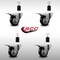 Service Caster 3'' SS Black Poly Swivel 1-1/2'' Expanding Stem Caster Set Total Lock Brake, 4PK SCC-SSEXTTL20S314-PPUB-BLK-112-4 - alternate 2